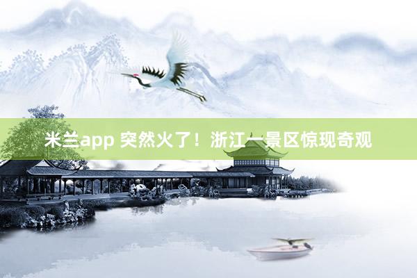 米兰app 突然火了！浙江一景区惊现奇观