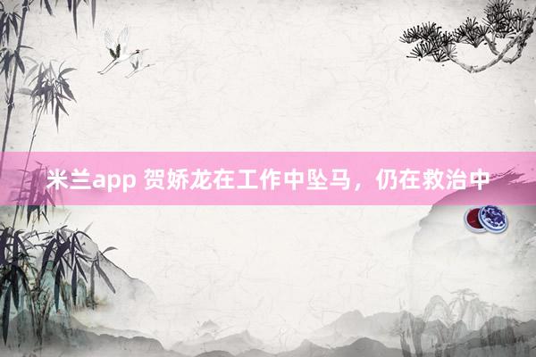 米兰app 贺娇龙在工作中坠马，仍在救治中