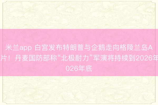 米兰app 白宫发布特朗普与企鹅走向格陵兰岛AI图片！丹麦国防部称“北极耐力”军演将持续到2026年底