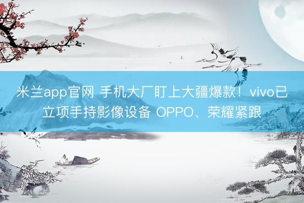 米兰app官网 手机大厂盯上大疆爆款！vivo已立项手持影像设备 OPPO、荣耀紧跟