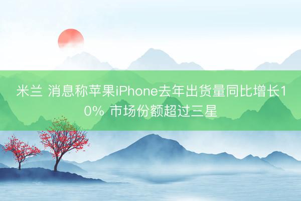 米兰 消息称苹果iPhone去年出货量同比增长10% 市场份额超过三星