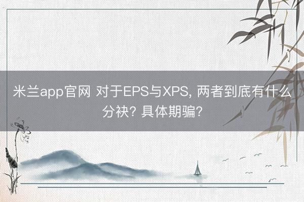 米兰app官网 对于EPS与XPS， 两者到底有什么分袂? 具体期骗?