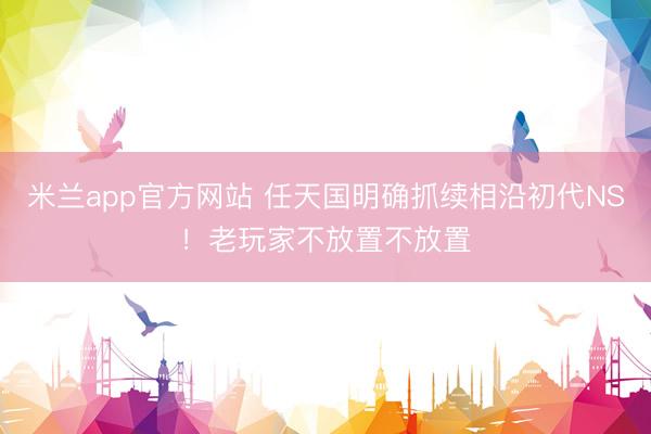 米兰app官方网站 任天国明确抓续相沿初代NS！老玩家不放置不放置