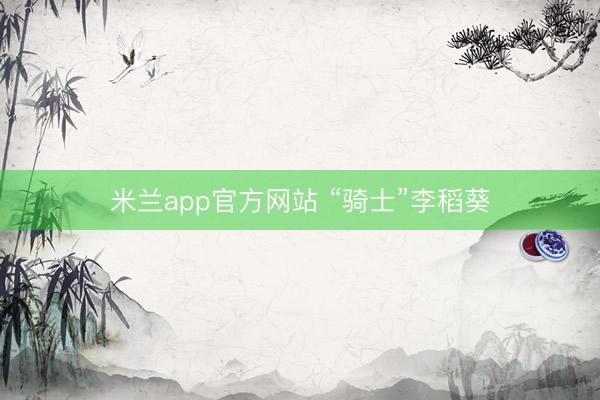 米兰app官方网站 “骑士”李稻葵