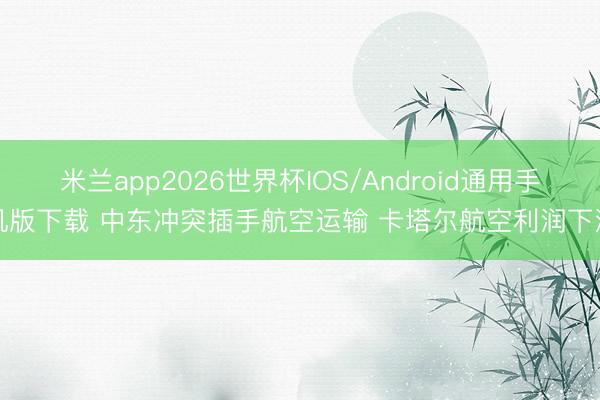 米兰app2026世界杯IOS/Android通用手机版下载 中东冲突插手航空运输 卡塔尔航空利润下滑