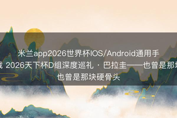 米兰app2026世界杯IOS/Android通用手机版下载 2026天下杯D组深度巡礼 · 巴拉圭——也曾是那块硬骨头