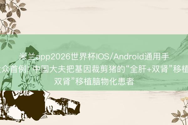 米兰app2026世界杯IOS/Android通用手机版下载 大众首例! 中国大夫把基因裁剪猪的“全肝+双肾”移植脑物化患者
