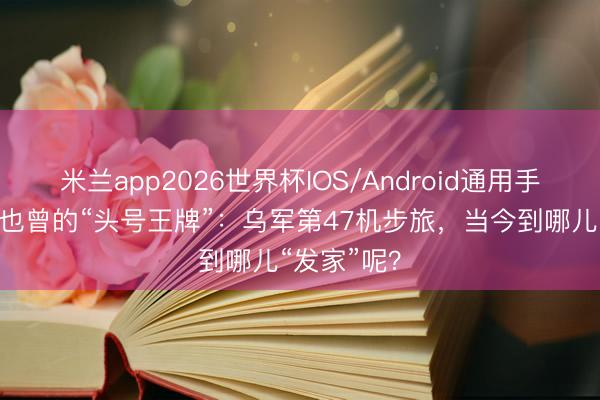 米兰app2026世界杯IOS/Android通用手机版下载 也曾的“头号王牌”：乌军第47机步旅，当今到哪儿“发家”呢？