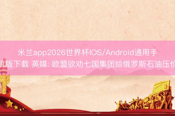 米兰app2026世界杯IOS/Android通用手机版下载 英媒: 欧盟欲劝七国集团给俄罗斯石油压价