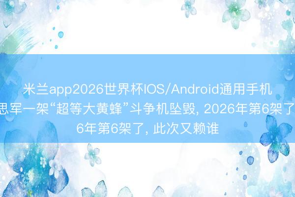 米兰app2026世界杯IOS/Android通用手机版下载 好意思军一架“超等大黄蜂”斗争机坠毁, 2026年第6架了, 此次又赖谁