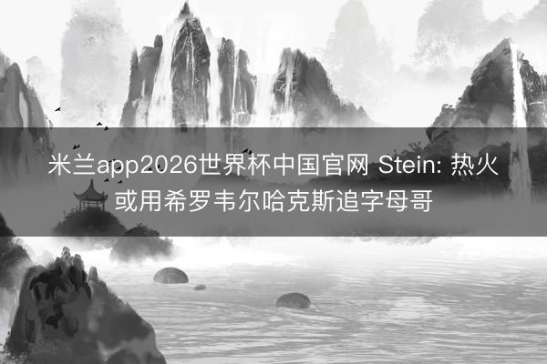 米兰app2026世界杯中国官网 Stein: 热火或用希罗韦尔哈克斯追字母哥